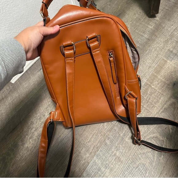 Marshalls Brown Leather Backpack - Picture 2 of 3